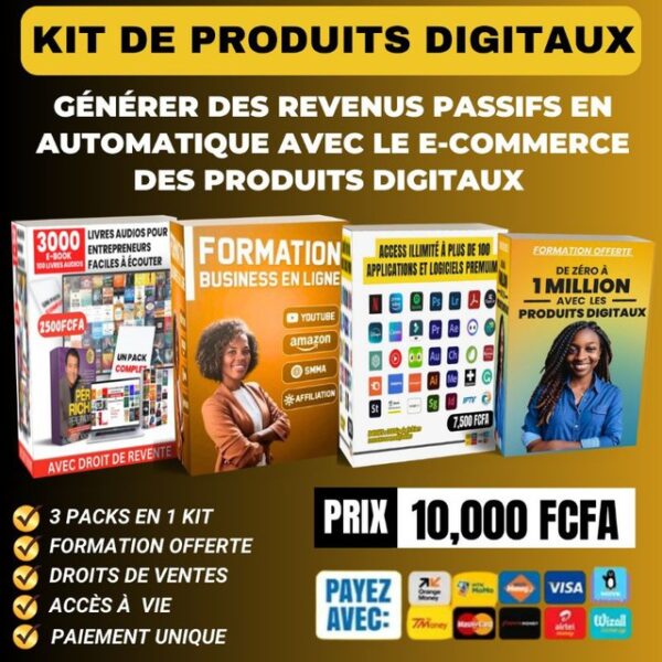 Découvrez le Kit Ultime de Produits Digitaux : Votre Clé Pour Générer des Revenus Passifs En Automatique 🚀